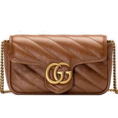 GUCCI GG MARMONT MATELASSÉ SUPER MINI BAG ‎476433 （16.5*10.2*5.1cm）